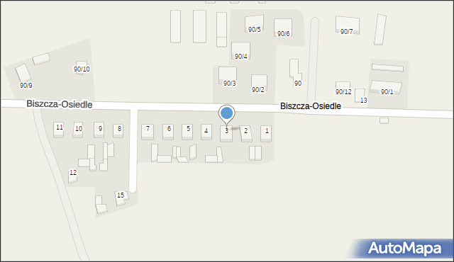 Biszcza, Biszcza-Osiedle, 3, mapa Biszcza