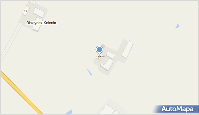 Bisztynek-Kolonia, Bisztynek-Kolonia, 20, mapa Bisztynek-Kolonia