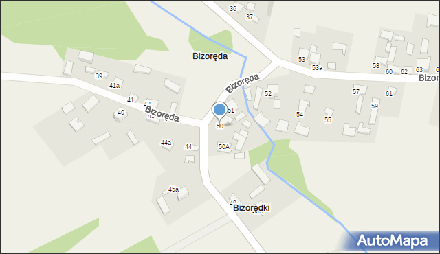 Bizoręda, Bizoręda, 50, mapa Bizoręda