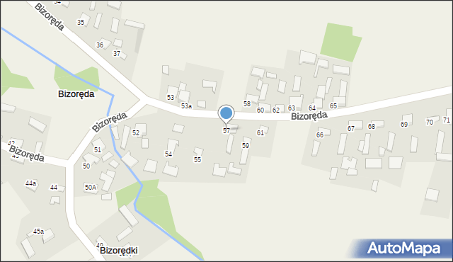 Bizorędki, Bizorędki, 57, mapa Bizorędki