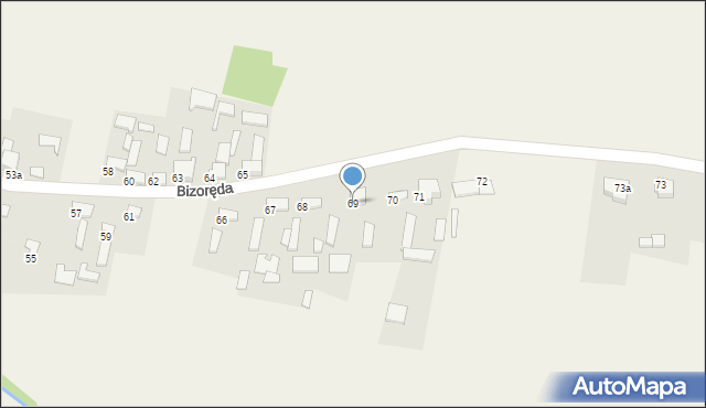 Bizorędki, Bizorędki, 69, mapa Bizorędki