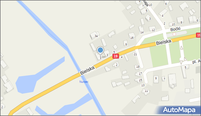 Boćki, Bielska, 1, mapa Boćki