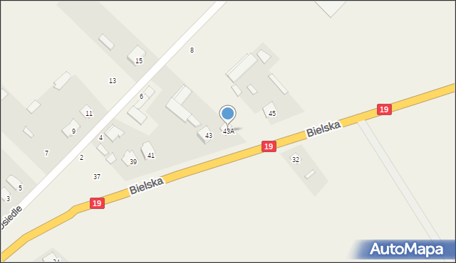 Boćki, Bielska, 43A, mapa Boćki