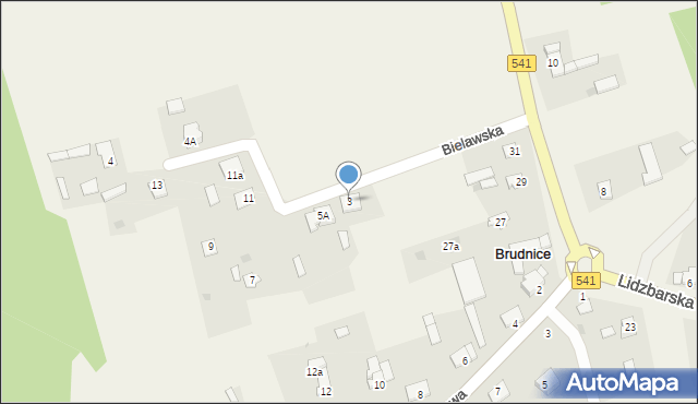 Brudnice, Bielawska, 3, mapa Brudnice