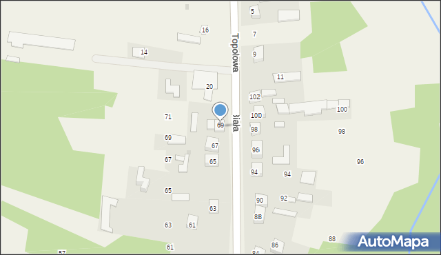 Brzeziny Nowe, Biała, 71, mapa Brzeziny Nowe