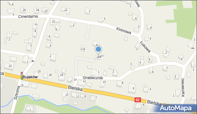 Bujaków, Bielska, 14A, mapa Bujaków