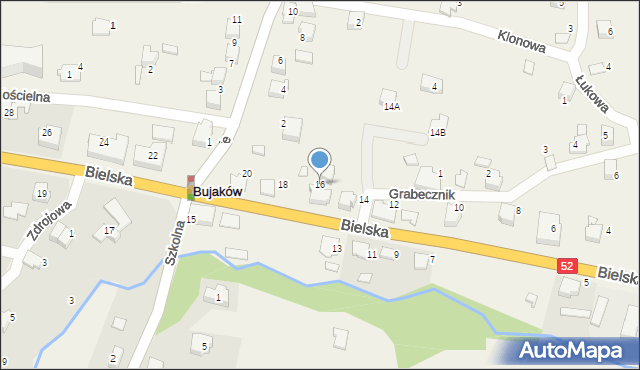 Bujaków, Bielska, 16, mapa Bujaków