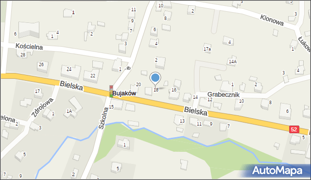 Bujaków, Bielska, 18, mapa Bujaków