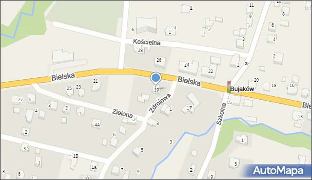 Bujaków, Bielska, 19, mapa Bujaków