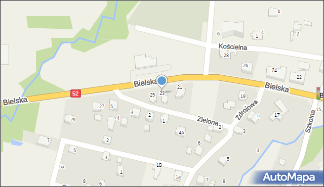 Bujaków, Bielska, 23, mapa Bujaków