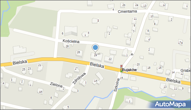 Bujaków, Bielska, 24, mapa Bujaków