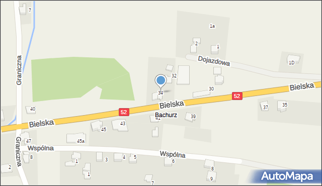 Bujaków, Bielska, 34, mapa Bujaków