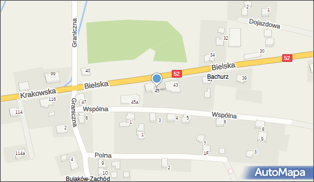 Bujaków, Bielska, 45, mapa Bujaków