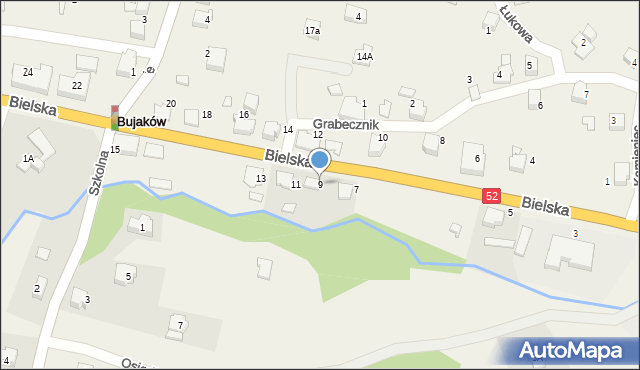 Bujaków, Bielska, 9, mapa Bujaków