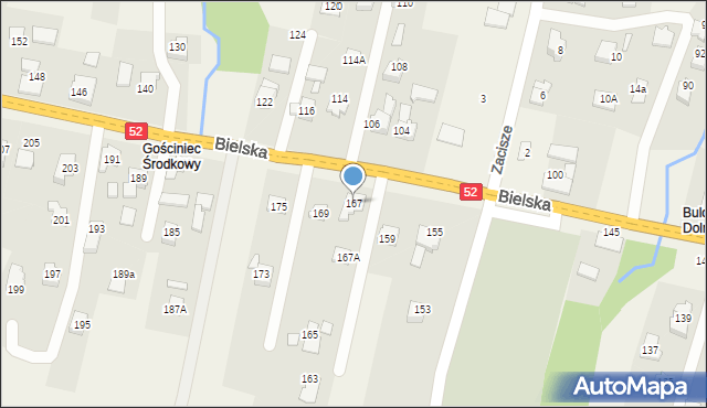 Bulowice, Bielska, 167, mapa Bulowice
