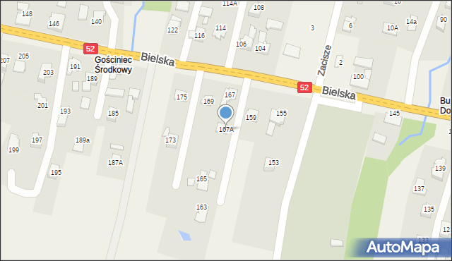 Bulowice, Bielska, 167A, mapa Bulowice