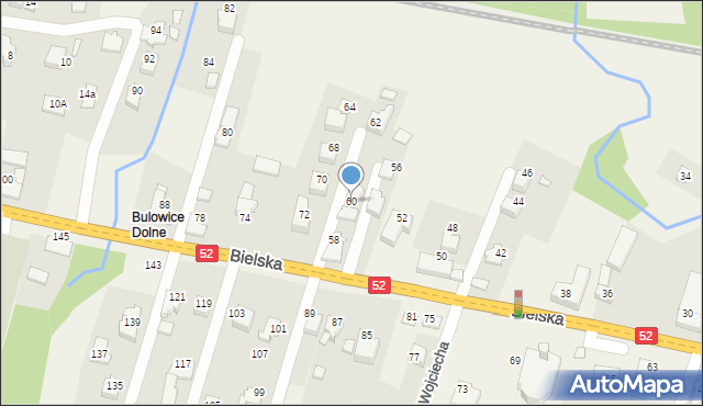 Bulowice, Bielska, 60, mapa Bulowice
