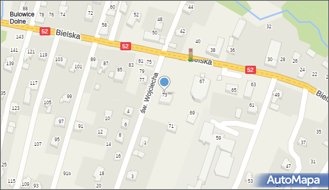 Bulowice, Bielska, 73, mapa Bulowice