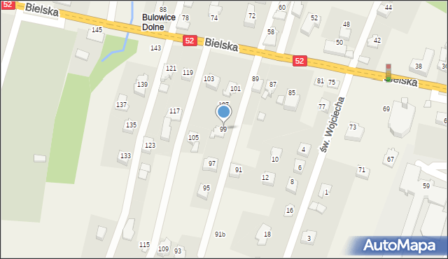 Bulowice, Bielska, 99, mapa Bulowice