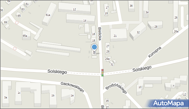 Bydgoszcz, Bielicka, 22, mapa Bydgoszczy