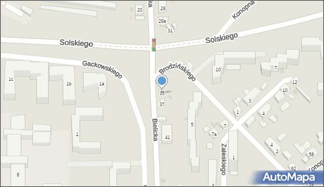 Bydgoszcz, Bielicka, 35, mapa Bydgoszczy