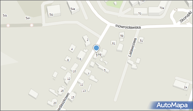 Bydgoszcz, Biedaszkowo, 3, mapa Bydgoszczy