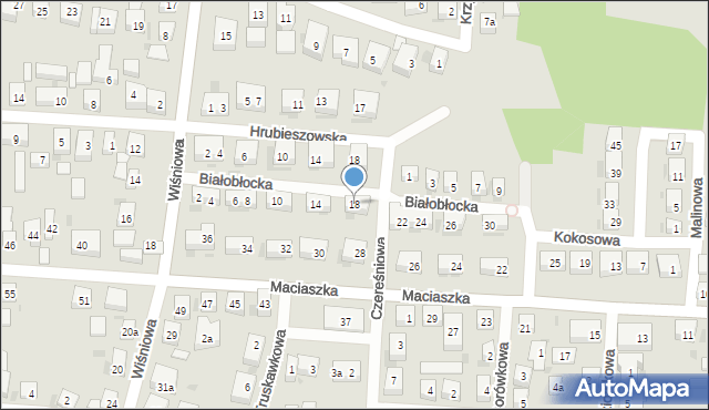 Bydgoszcz, Białobłocka, 18, mapa Bydgoszczy