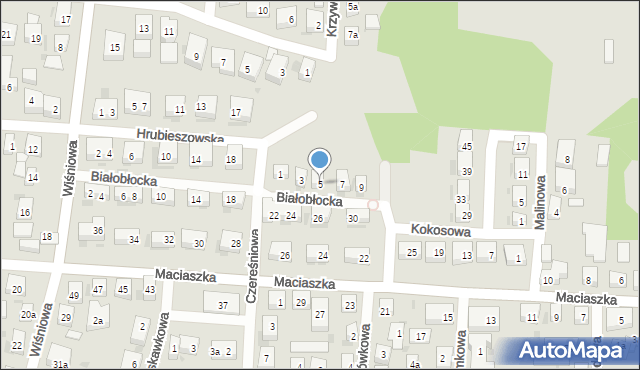 Bydgoszcz, Białobłocka, 5, mapa Bydgoszczy