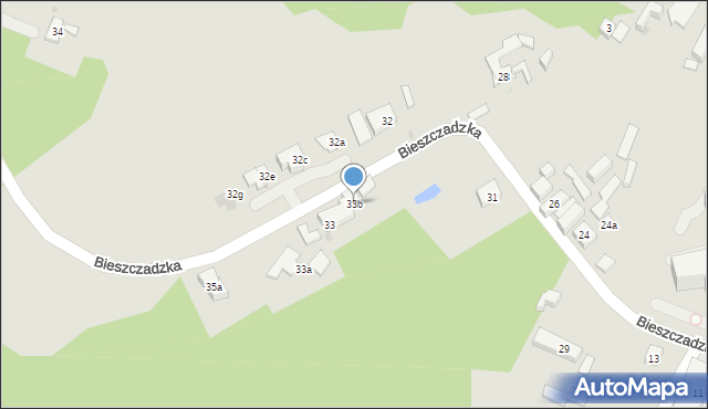 Bydgoszcz, Bieszczadzka, 33b, mapa Bydgoszczy