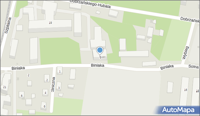 Bydgoszcz, Biniaka Romualda, ks. prał., 3, mapa Bydgoszczy