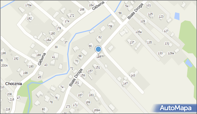 Chocznia, Biała Droga, 145, mapa Chocznia