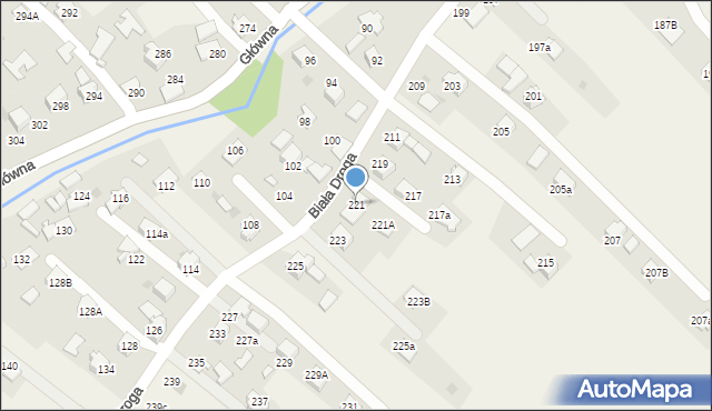 Chocznia, Biała Droga, 221, mapa Chocznia