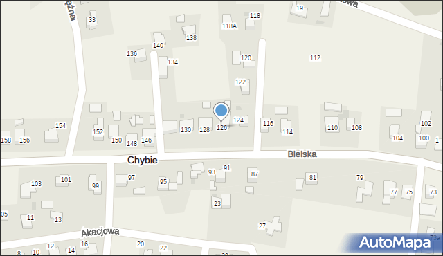 Chybie, Bielska, 126, mapa Chybie