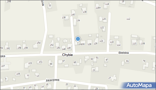 Chybie, Bielska, 132, mapa Chybie