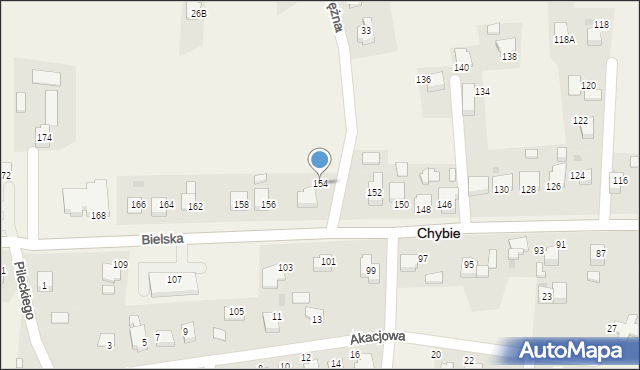 Chybie, Bielska, 154, mapa Chybie