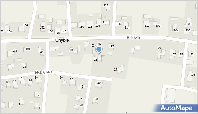 Chybie, Bielska, 89, mapa Chybie
