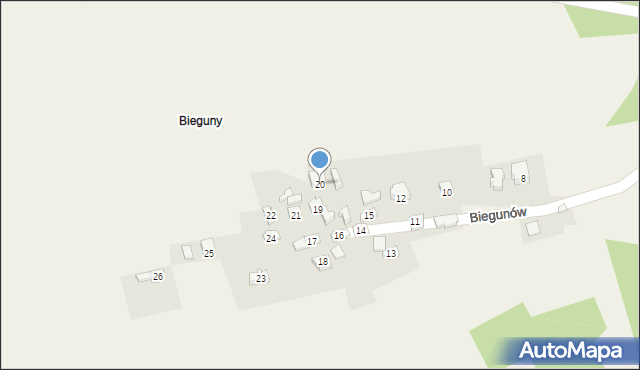 Cięcina, Biegunów, 20, mapa Cięcina