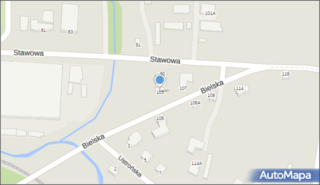 Cieszyn, Bielska, 105, mapa Cieszyna