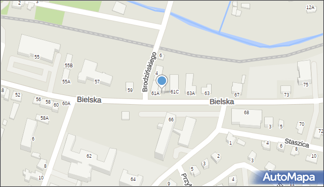 Cieszyn, Bielska, 61B, mapa Cieszyna