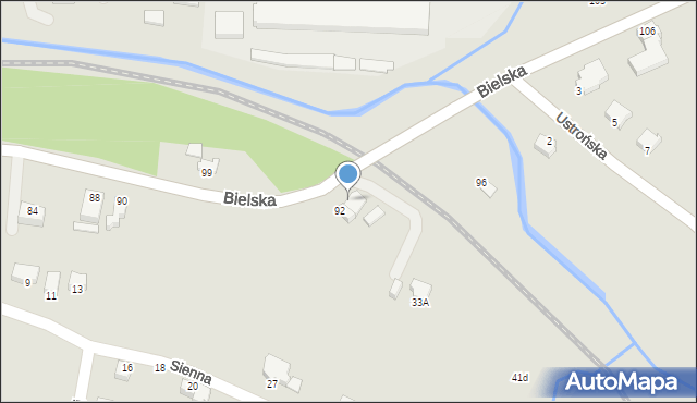 Cieszyn, Bielska, 94, mapa Cieszyna