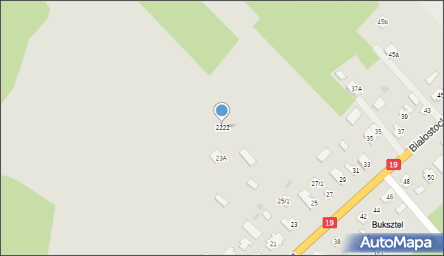 Czarna Białostocka, Białostocka, 2222, mapa Czarna Białostocka