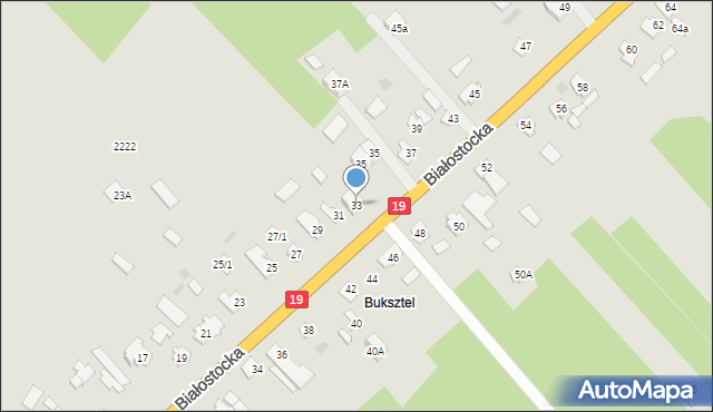 Czarna Białostocka, Białostocka, 33, mapa Czarna Białostocka