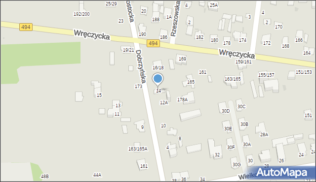 Częstochowa, Białostocka, 14, mapa Częstochowy