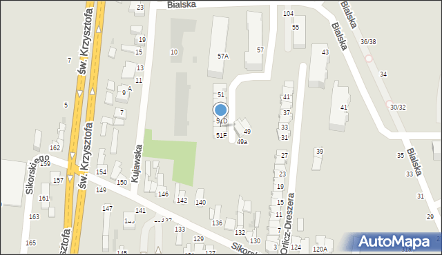 Częstochowa, Bialska, 51E, mapa Częstochowy