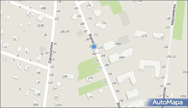 Częstochowa, Bialska, 181, mapa Częstochowy