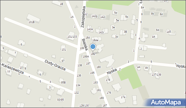 Częstochowa, Bialska, 182, mapa Częstochowy