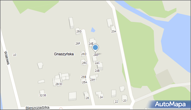 Częstochowa, Bieszczadzka, 24D, mapa Częstochowy
