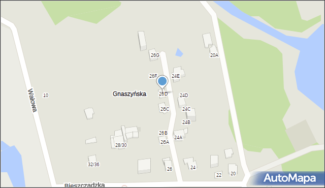 Częstochowa, Bieszczadzka, 26D, mapa Częstochowy
