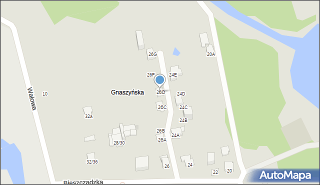 Częstochowa, Bieszczadzka, 26D, mapa Częstochowy