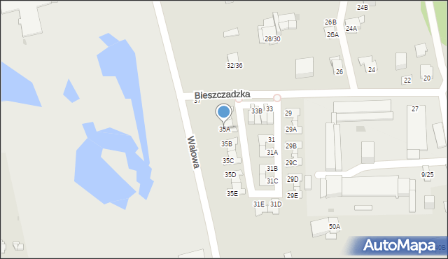 Częstochowa, Bieszczadzka, 35A, mapa Częstochowy